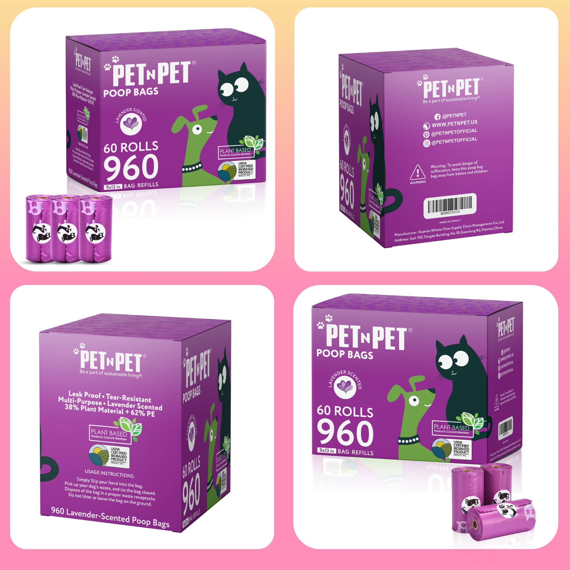 Sacs à base de plantes PET N PET 41pourcent