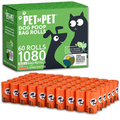 PET N PET sacs-caca 1080, rouleaux pratiques pour promenades propres et rapides.