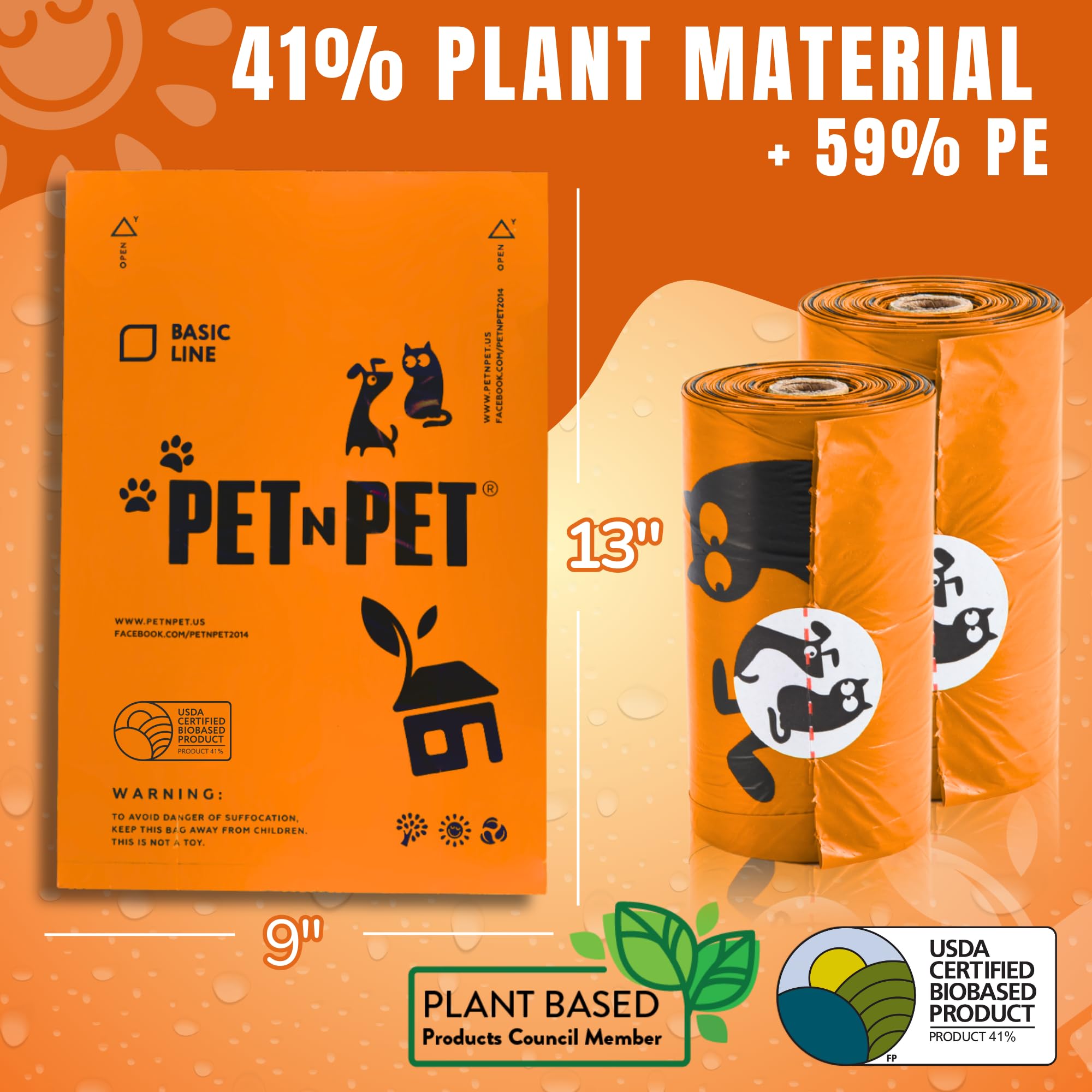 PET N PET sacs-caca extra epais 9x13, robustes pour ramassages en toutes circonstances.