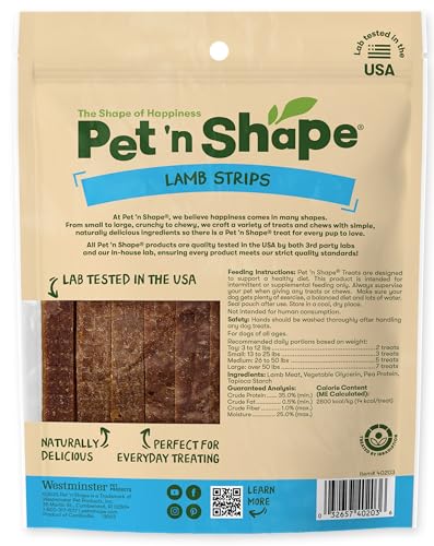 Pet 'n Shape batonnet d'agneau jerky pour entrainement chiots, portions faciles.