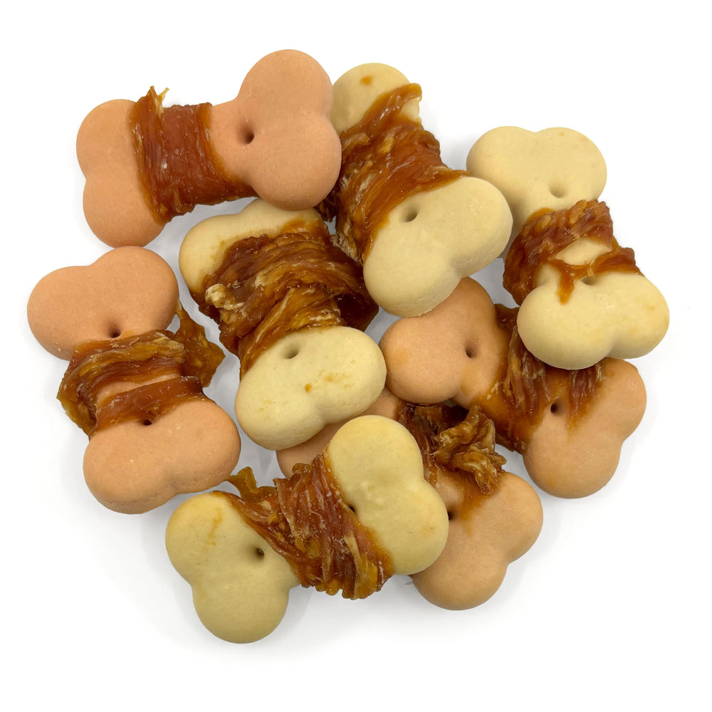 Pet 'n Shape - snack Chik-n-Wrapped pratique en voyage et déplacements.