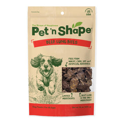 Pet 'n Shape bouchée poumon boeuf croustillante, texture appétissante.