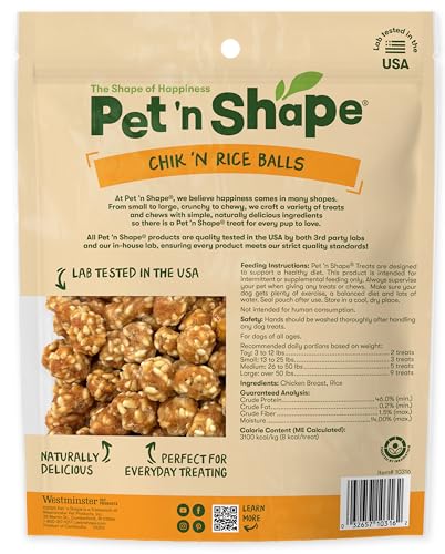 Pet 'n Shape Chik 'n Rice Boules ingrédients simples et naturels