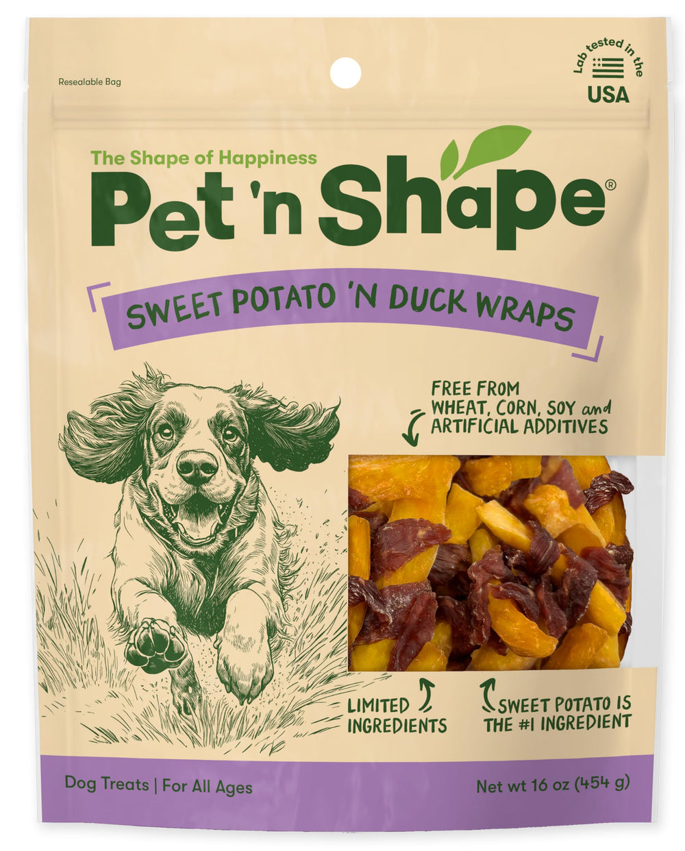 Pet 'n Shape Canard et Patate Douce – récompense idéale lors de l'entraînement.