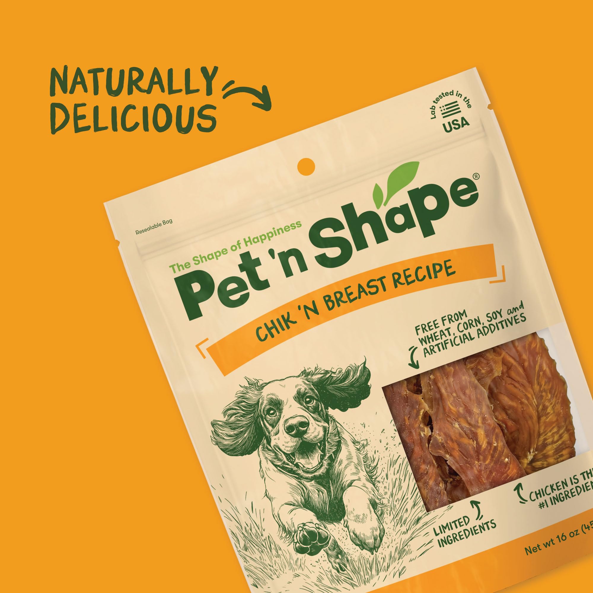 Conditionnement refermable de Pet 'n Shape Chik 'n Breast, fraîcheur préservée.