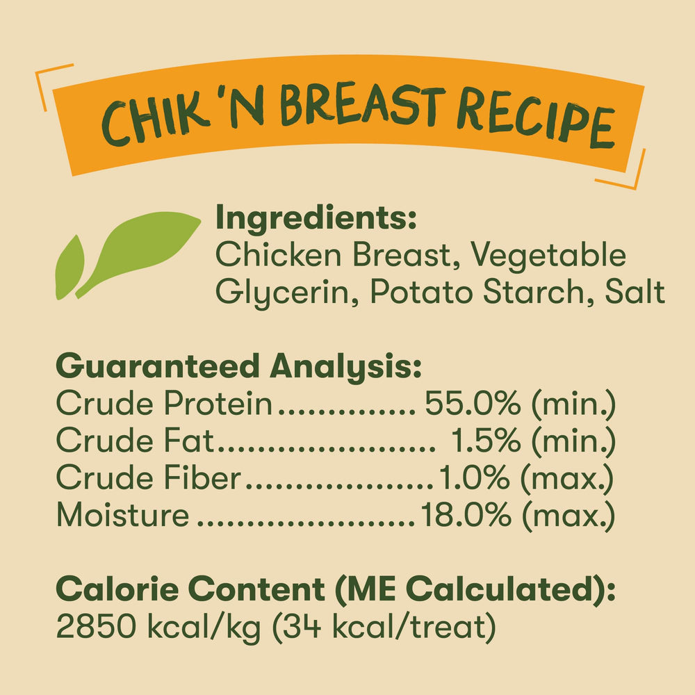 Friandises Pet 'n Shape Chik 'n Breast pour toutes tailles de chiens.