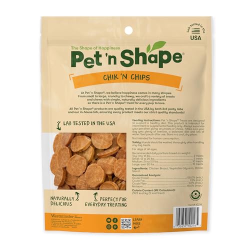 Tranches de poulet Chik 'n Chips Pet 'n Shape comme friandise d'entraînement.