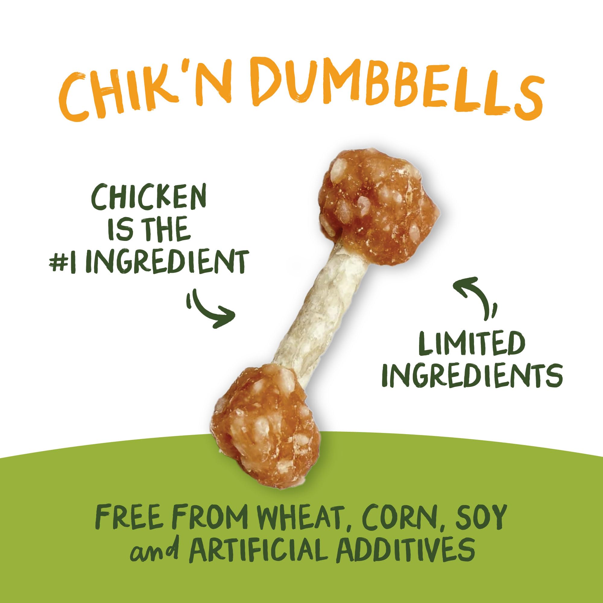 Pet 'n Shape Chik 'n Rice Dumbbells – sachet refermable pour garder la fraîcheur.