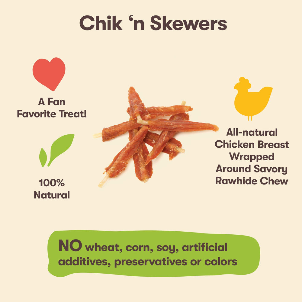 Pet 'n Shape Chik 'n Skewers: produits testés en laboratoire pour la sécurité.