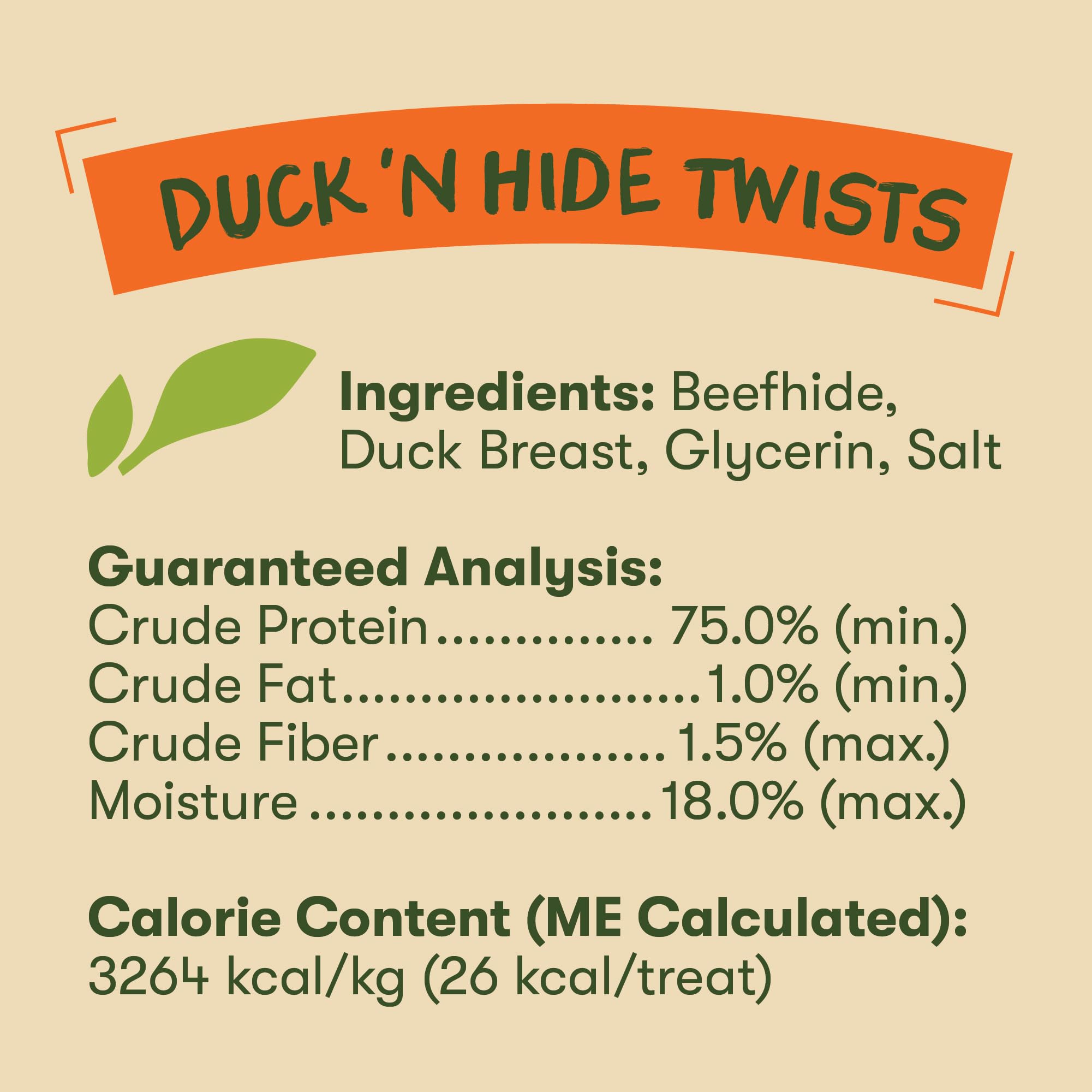 Emballage facile à refermer pour préserver la fraîcheur des Duck 'n Hide Twists.