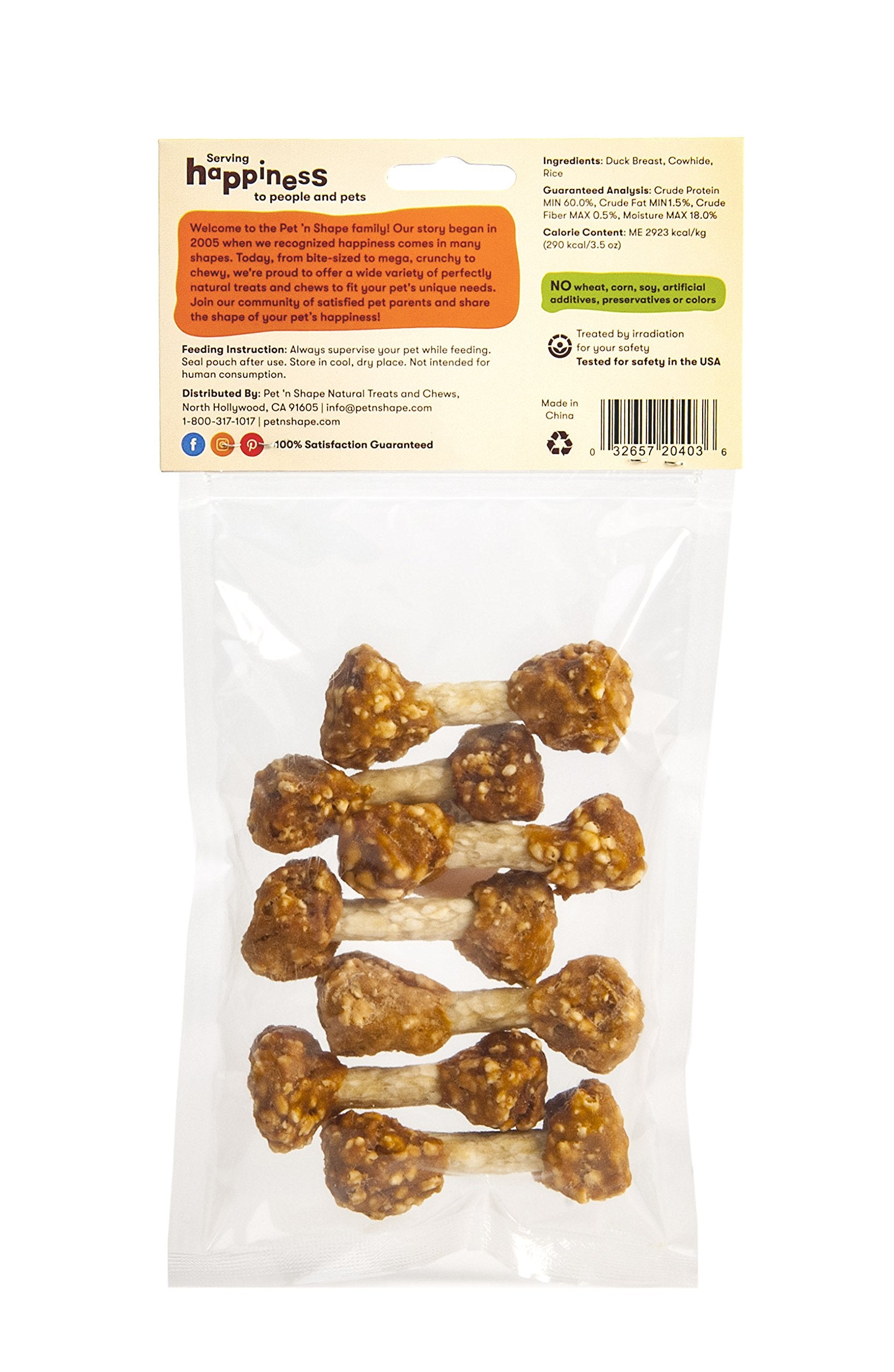 Pet 'n Shape: boulettes croustillantes au canard et riz, récompense canine savoureuse.