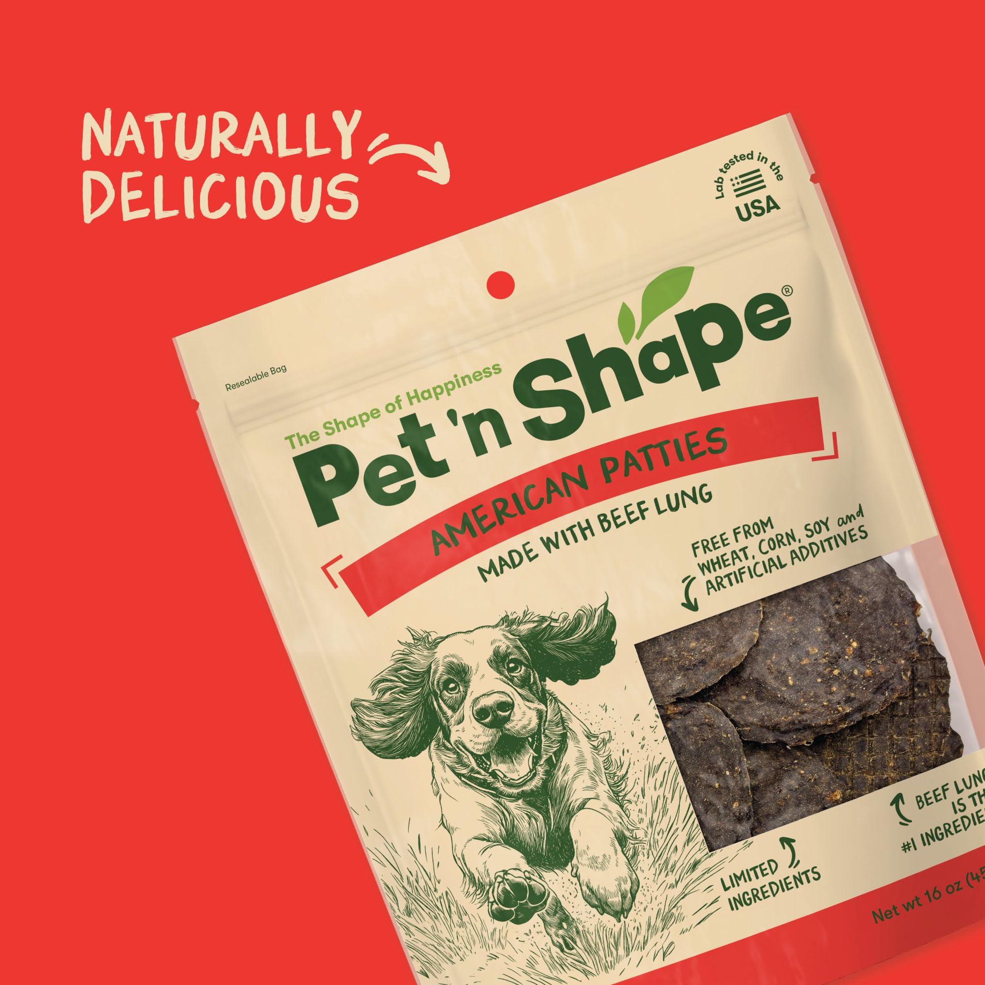 Pet 'n Shape fabriqué-usa poumons-boeuf, traçabilité et qualité.