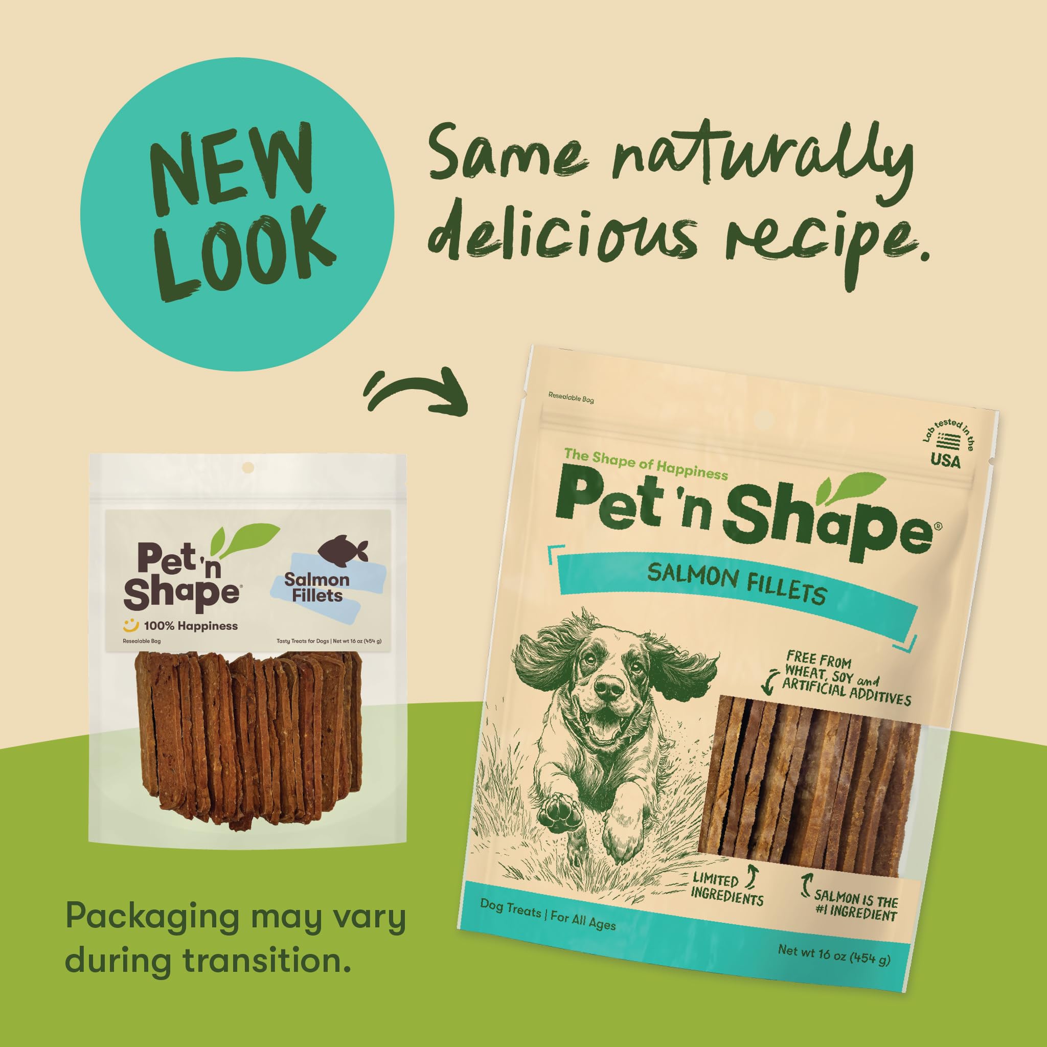 Pet 'n Shape Filets Saumon – ingrédients sans additifs artificiels.