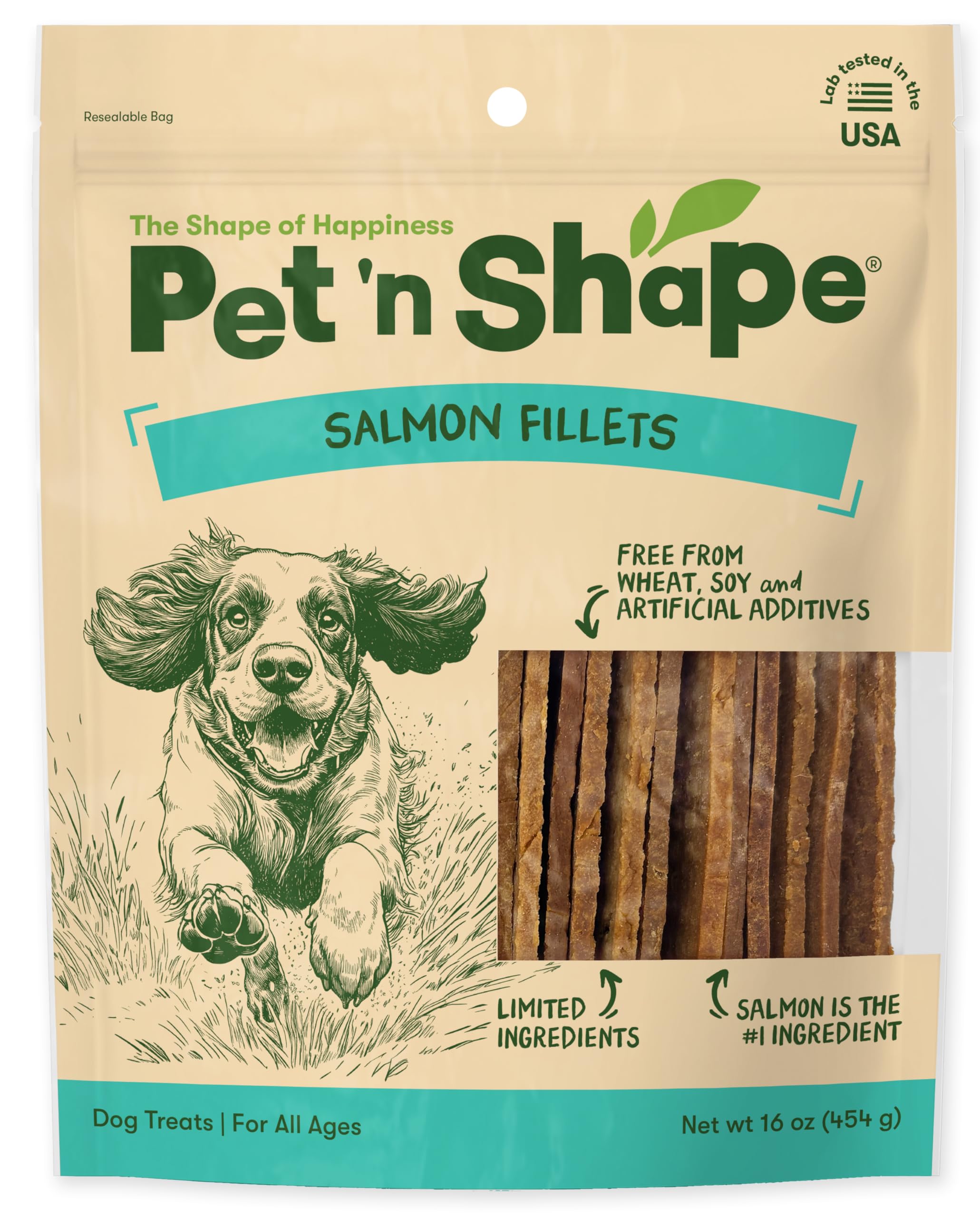 Filets de Saumon Pet 'n Shape – morceaux savoureux pour chien actif.