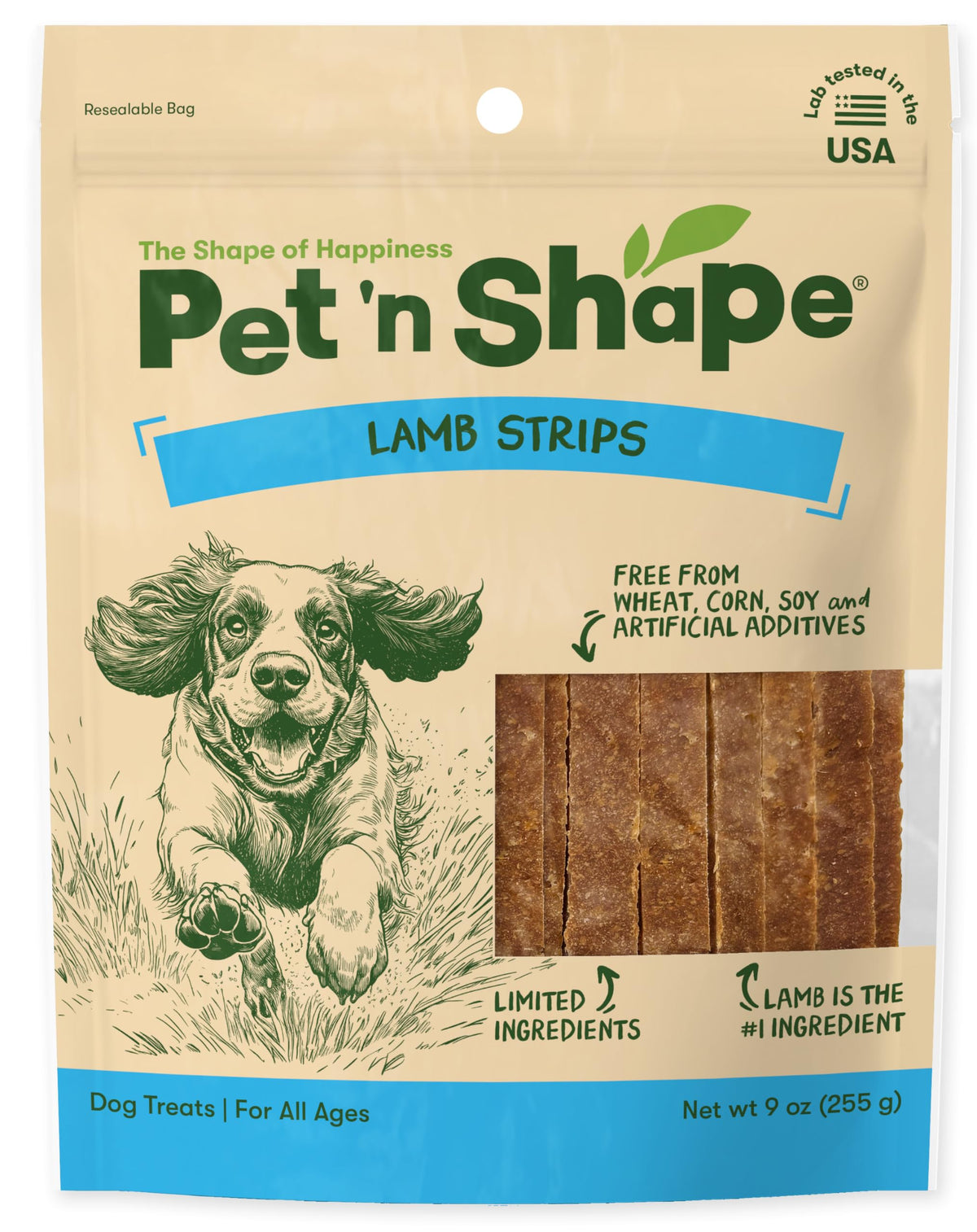 Friandise d'agneau Pet 'n Shape: tranche savoureuse pour récompenser le jeu.