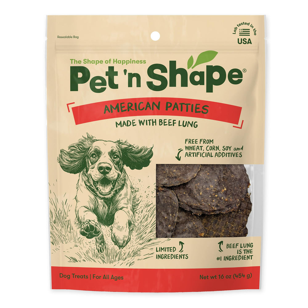 Pet 'n Shape galettes poumons boeuf, récompense naturelle pour l'entraînement.