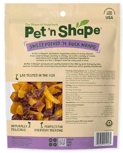Pet 'n Shape Ingrédients Patate Douce – friandise naturelle sans céréales.