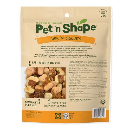 Pet 'n Shape – biscuit enrobé poulet, gros plan sur la texture croquante.
