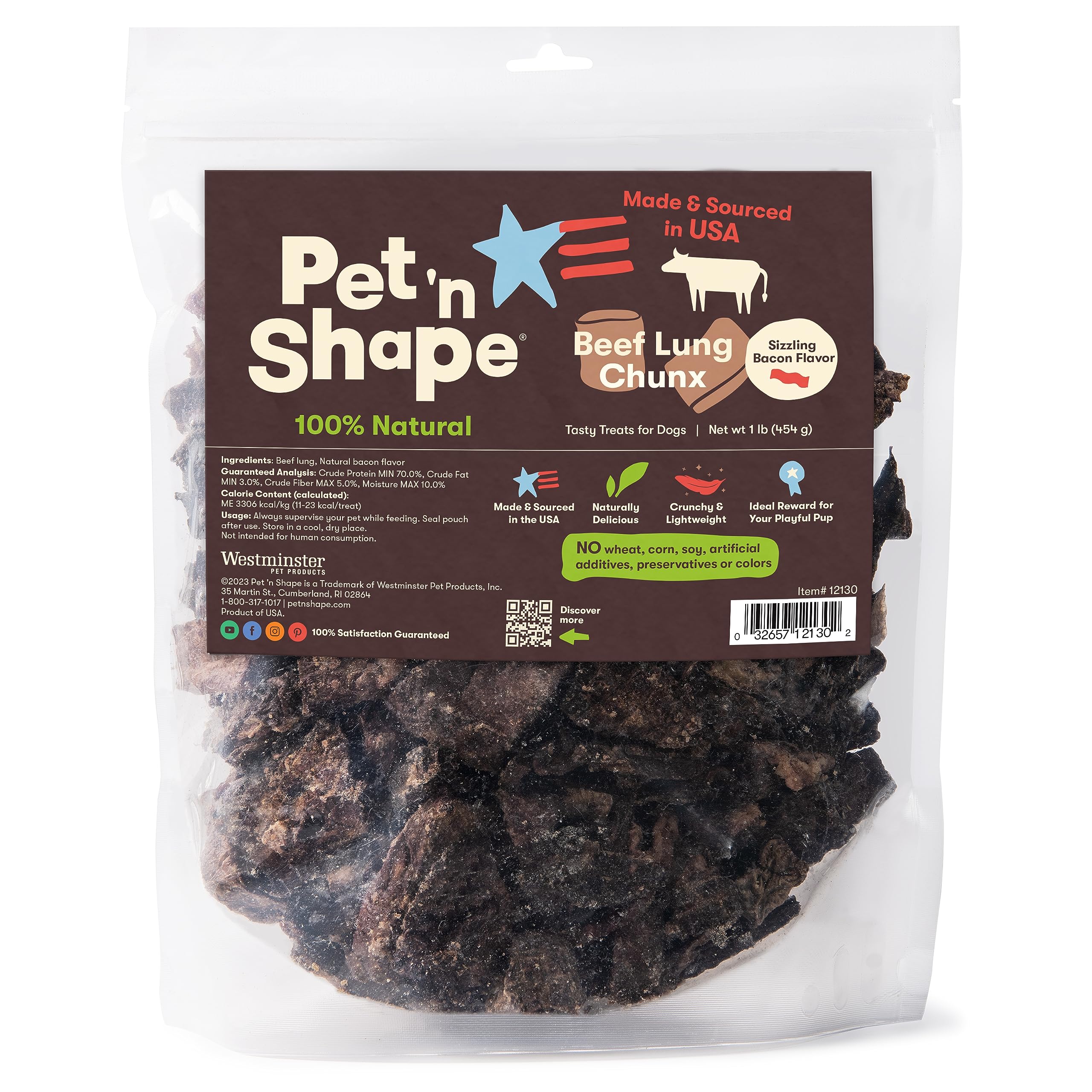 Friandises Chunx Pet 'n Shape au poumon de bœuf emballage pratique et prêt à l’utilisation