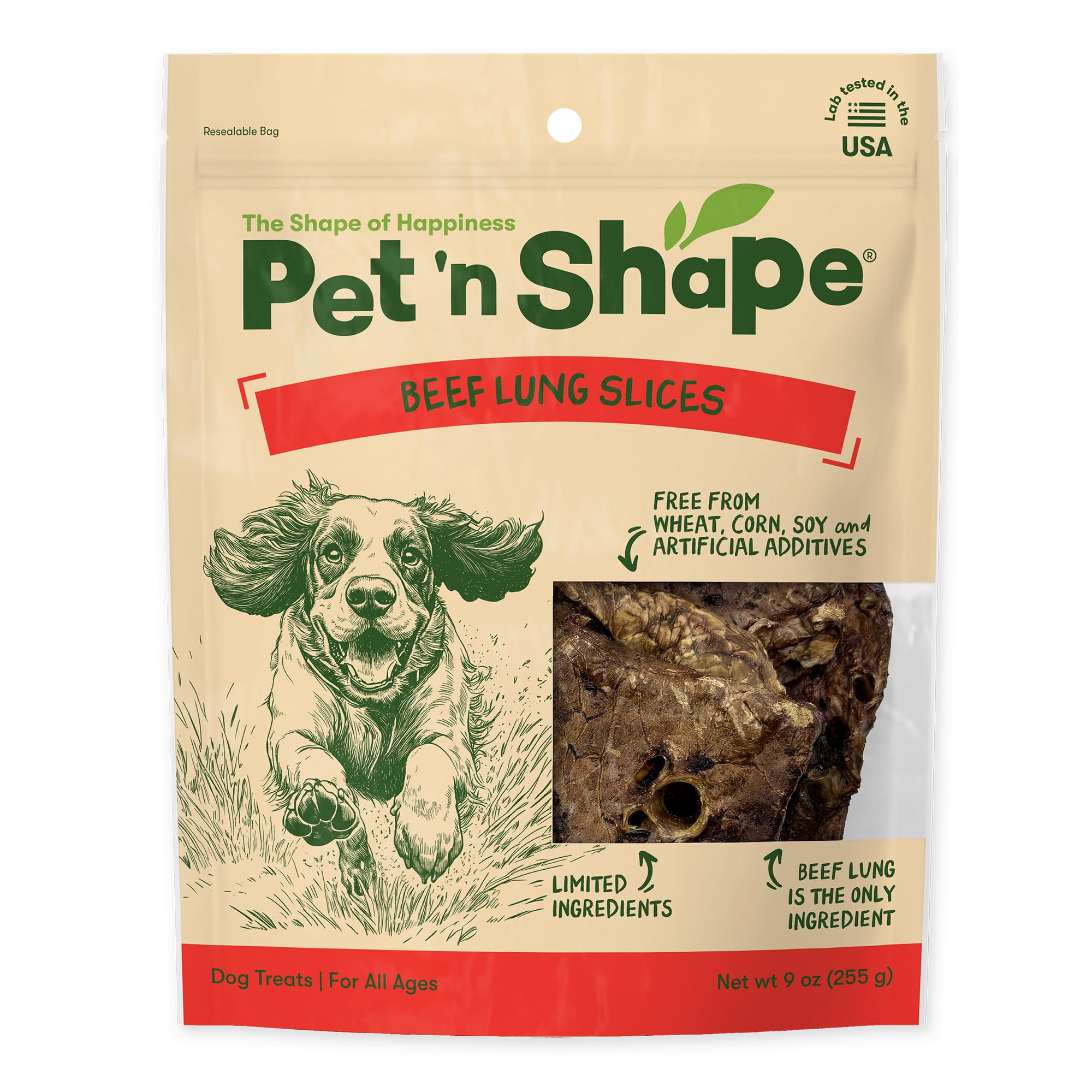 Pet 'n Shape tranche poumon de boeuf, sans céréales et facile à casser.