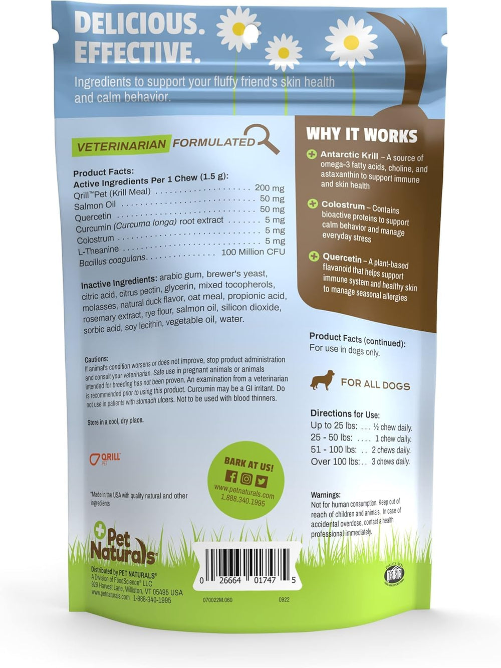 utilisation quotidienne Pet Naturals Allergy Plus Calming pour chien