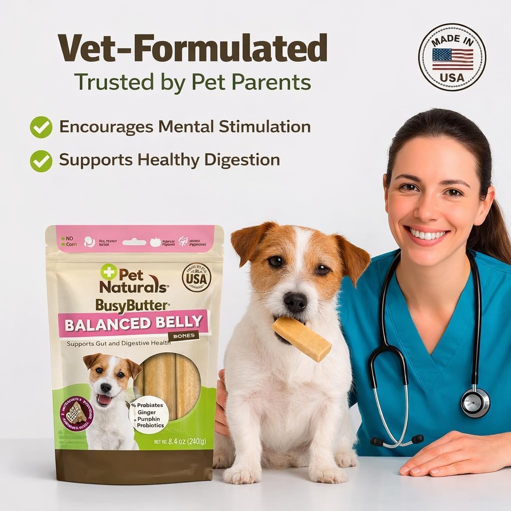 BusyButter sans cuir, os digestible pour chien, sans gâchis