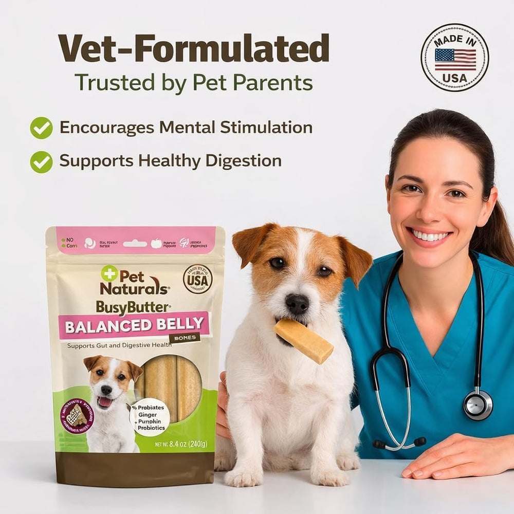 BusyButter sans cuir, os digestible pour chien, sans gâchis