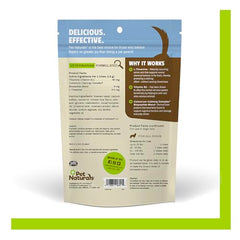 Gros plan sur les bouchées calmantes Pet Naturals pour chiens, goût apprécié.