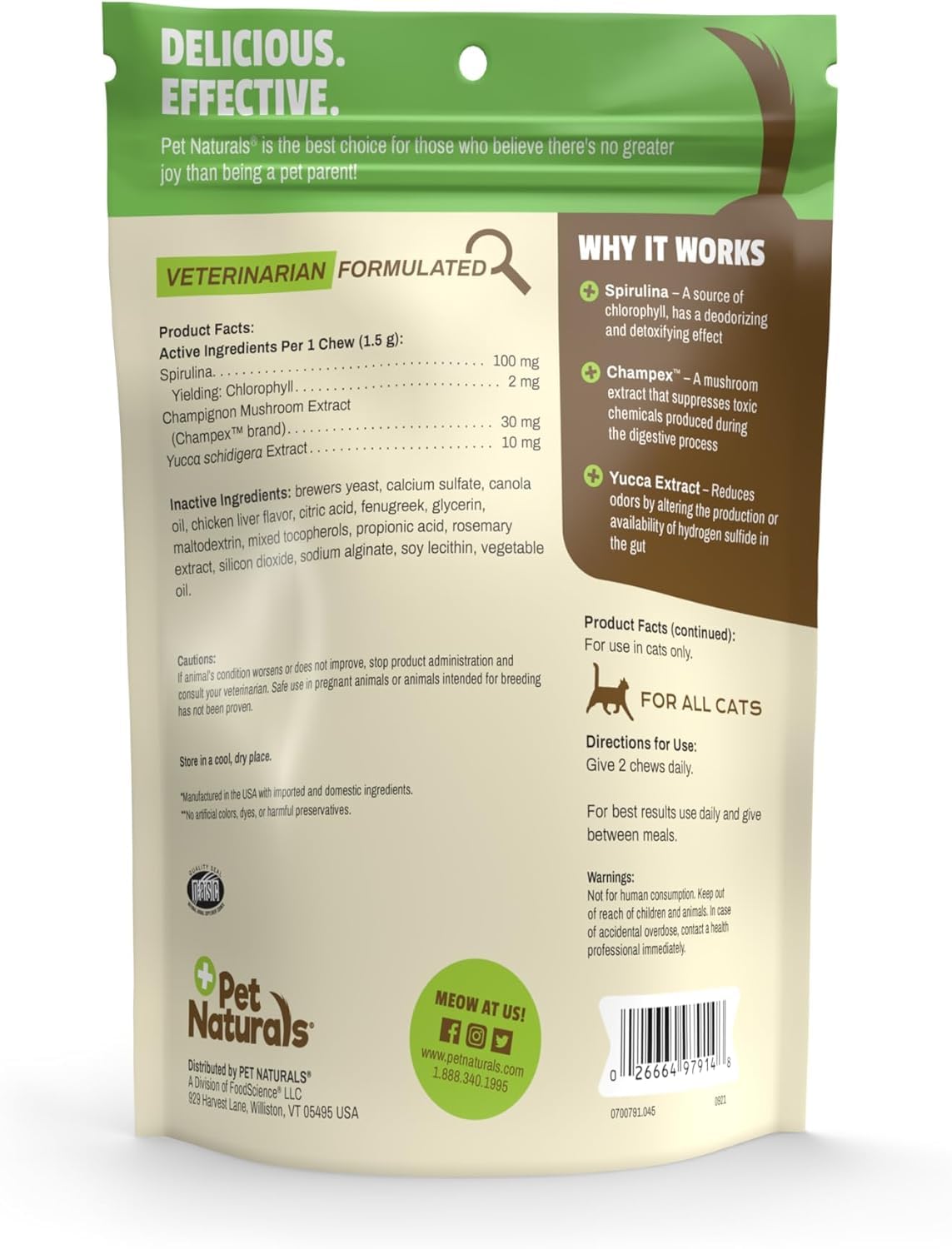Pet Naturals Clean Scat: soutien digestion chat et haleine plus fraîche.