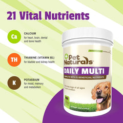 Friandises Pet Naturals Daily Multi saveur légumes; faciles à administrer et appréciées.