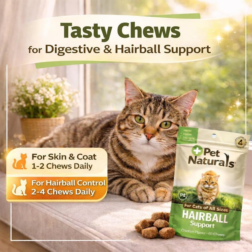Pet Naturals Hairball Relief texture molle agréable à prendre.