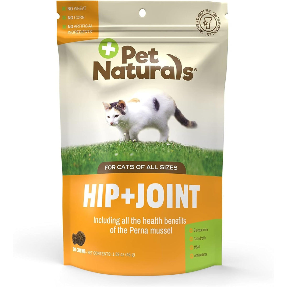 Pet Naturals Hip et Joint bouchées canard, favorisent la mobilité chez le chat.
