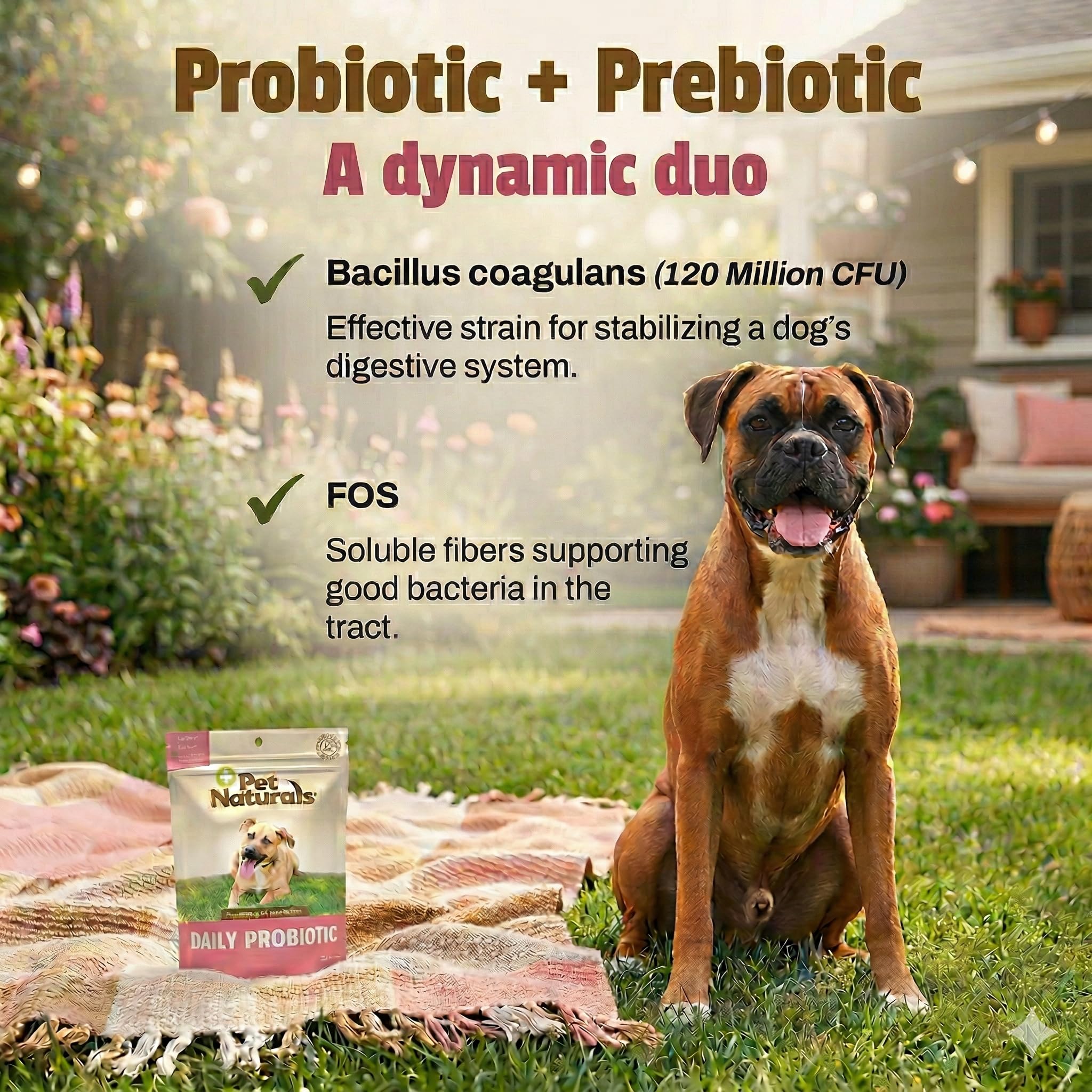 Chien estomac sensible, Probiotiques Pet Naturals pour routine digestive quotidienne