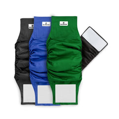 Bandes abdominales lavables Pet Parents, ensemble de 3, pour chiots et petits chiens.