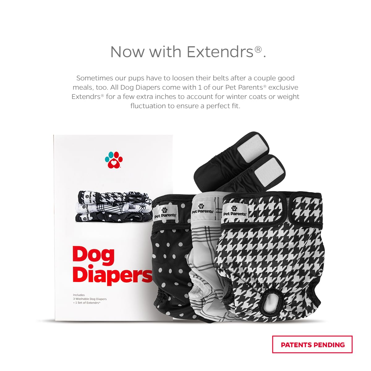 Extendrs extension pour couches Pet Parents, ajuste confortable.