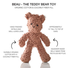 Peluche Pet Passion durable en coton lavable, facile à entretenir après les jeux.