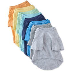 T-shirt Pet Passion en coton bio arc-en-ciel bleu, confort quotidien pour chien.