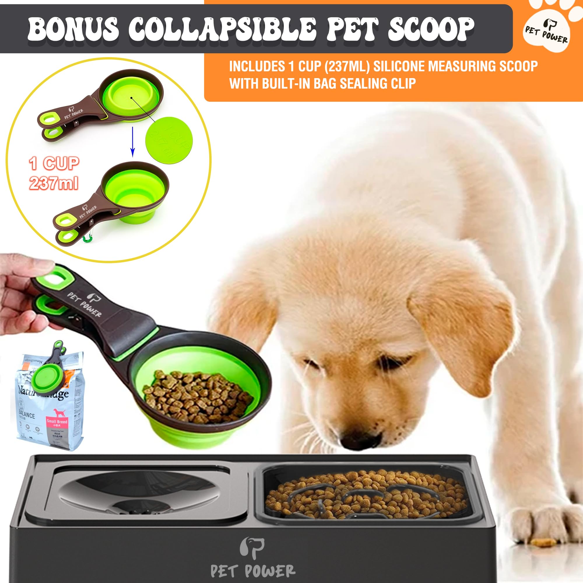 PET POWER bol eau anti-debordement, disque flottant controle le flux d'eau.