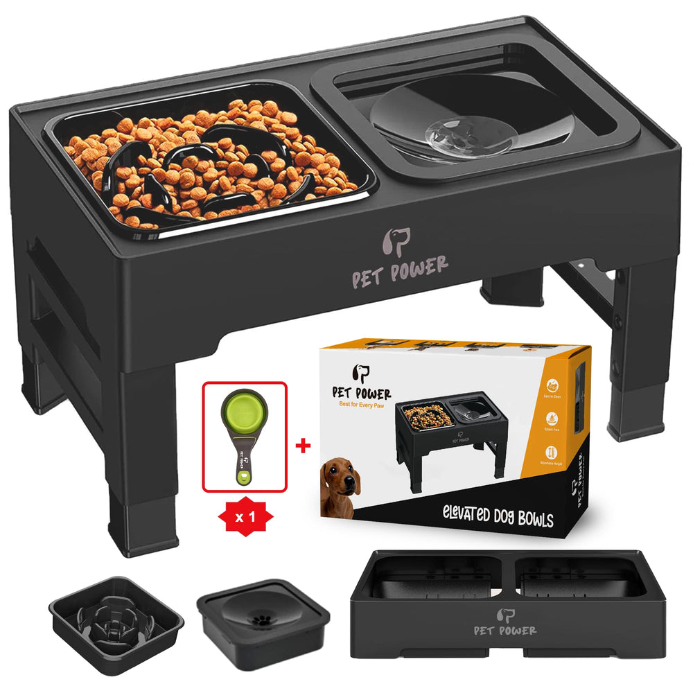 PET POWER bols eleves chien, hauteurs reglables pour un confort durable lors des repas.