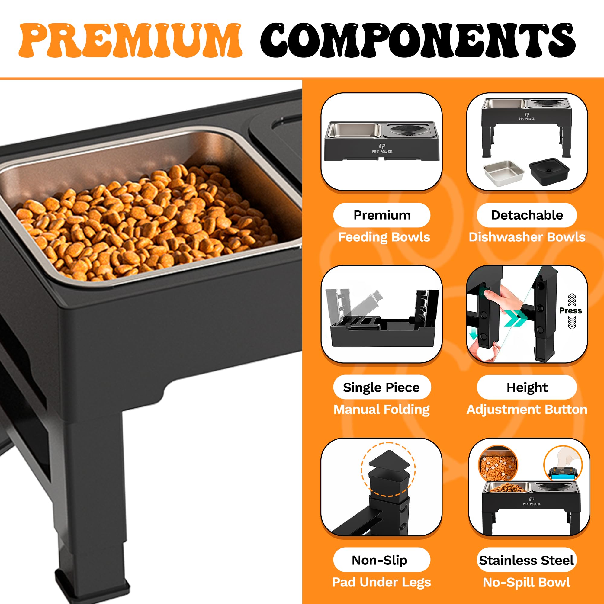 PET POWER hauteur ajustable convient aux petites, moyennes et grandes races.