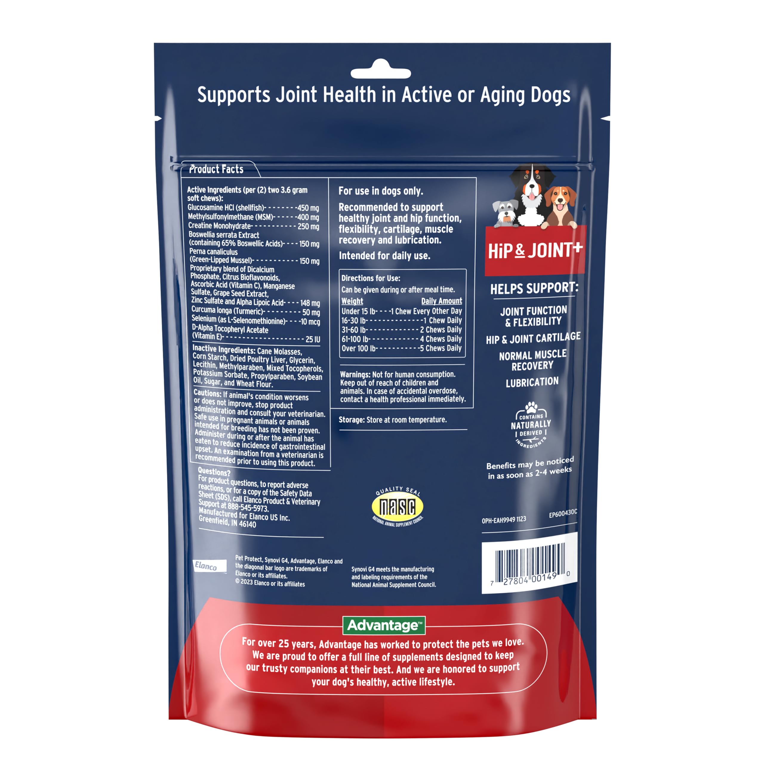 Pet Protect bouchées molles poulet, goût convivial pour chien actif.