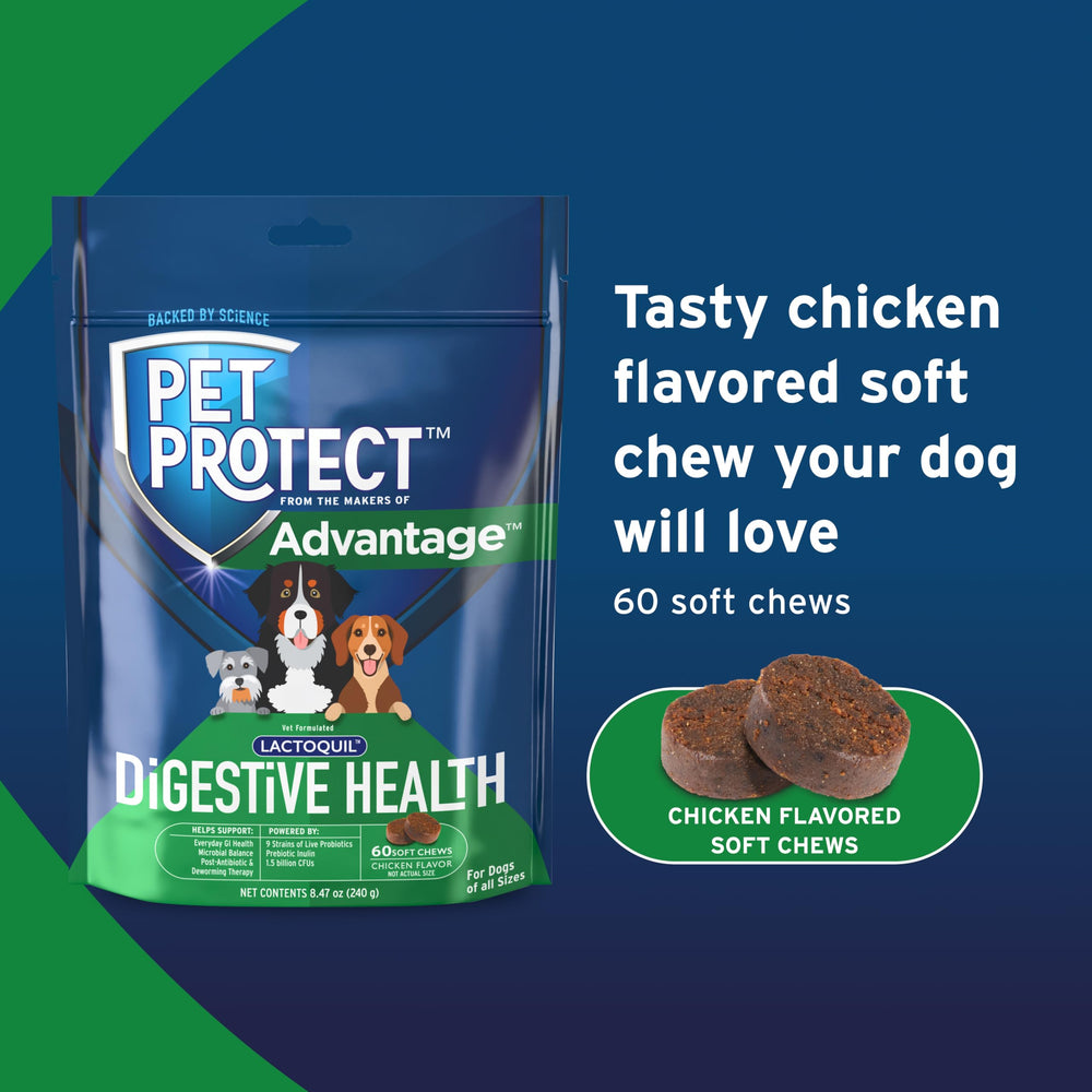 1,5 milliard CFU par bouchée pour Pet Protect Digestive Health.