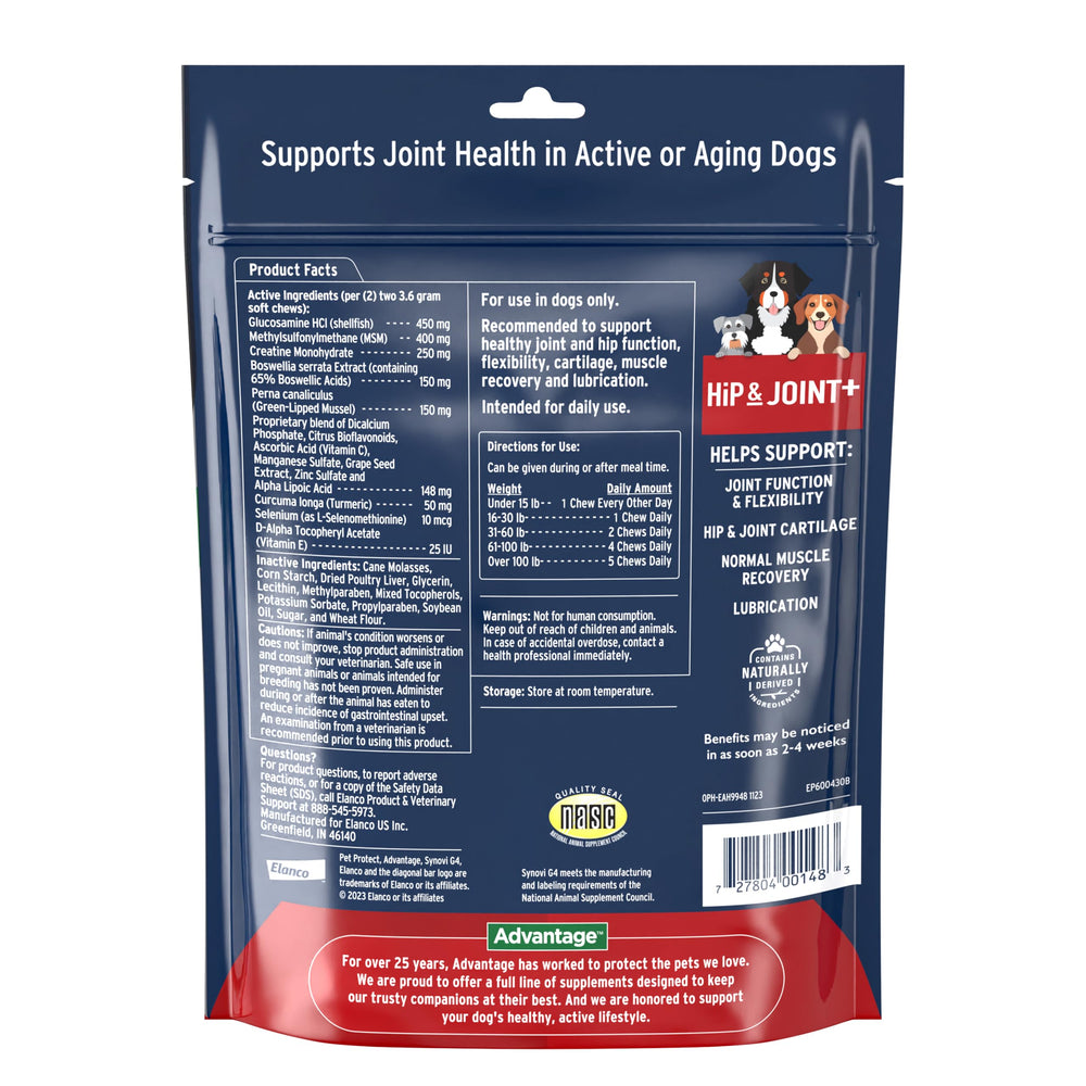 Ingrédients clés glucosamine pour la mobilité canine avec Pet Protect.