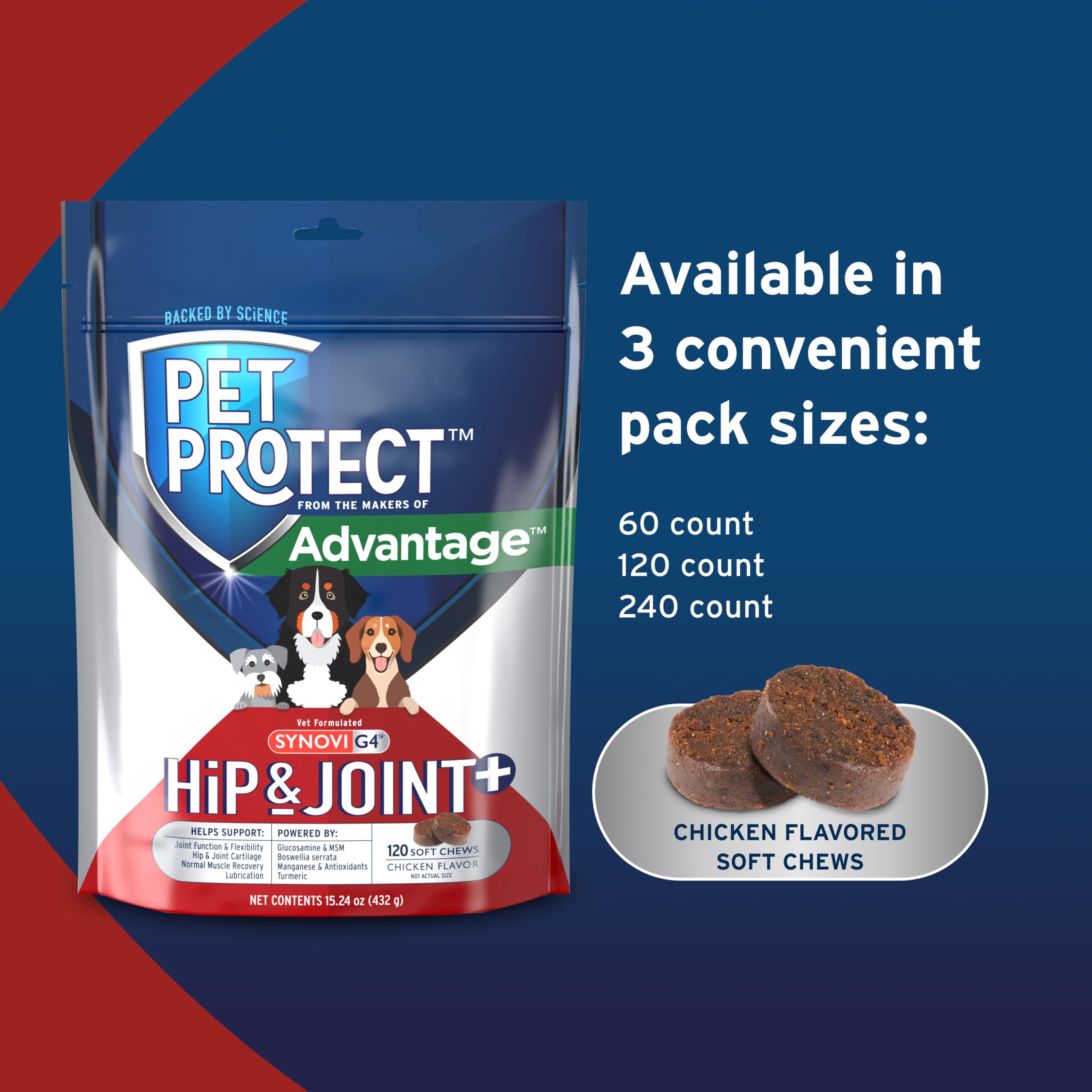 MSM et soutien des articulations sous forme de friandises Pet Protect.