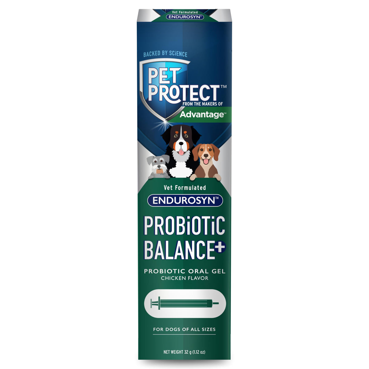 Gel oral Probiotic Balance+ de Pet Protect, texture facile à administrer lors du repas quotidien.