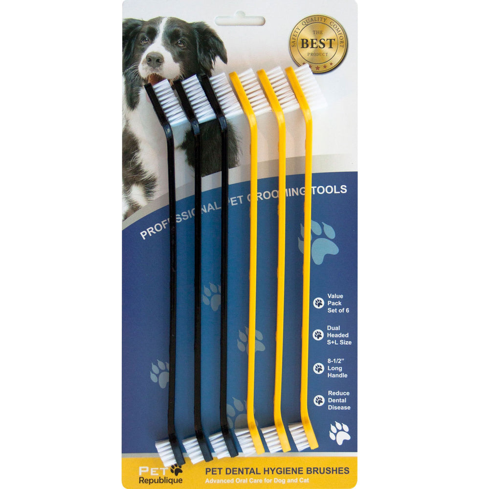 Brosse dentaire Pet Republique Duo, tête petite, nettoyage précis pour petits chiens.