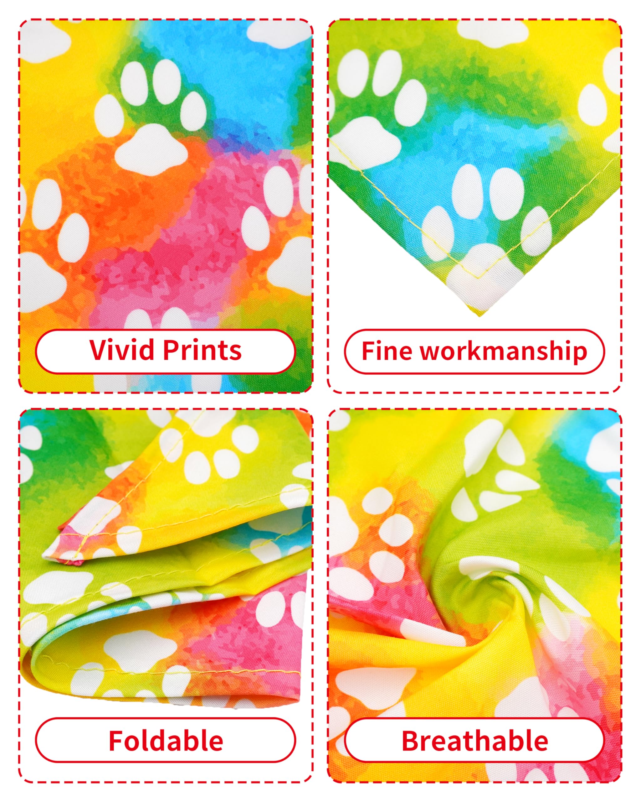 PET SHOW bandanas motif patte – taille adaptée et pliable pour ajustement facile.
