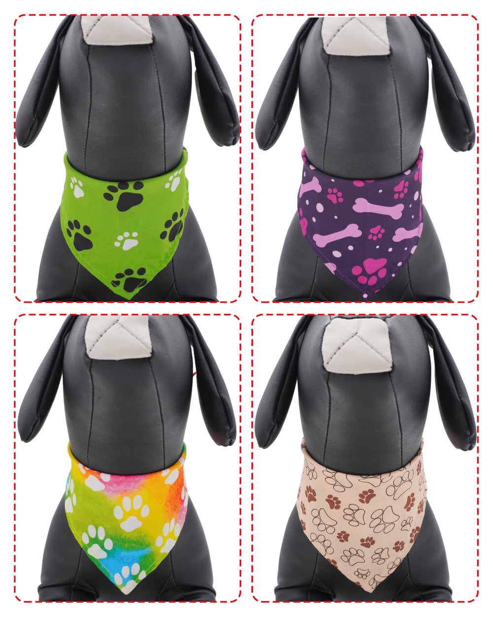 PET SHOW bandanas motif patte – ensemble économique de 50 pièces pour divers looks.
