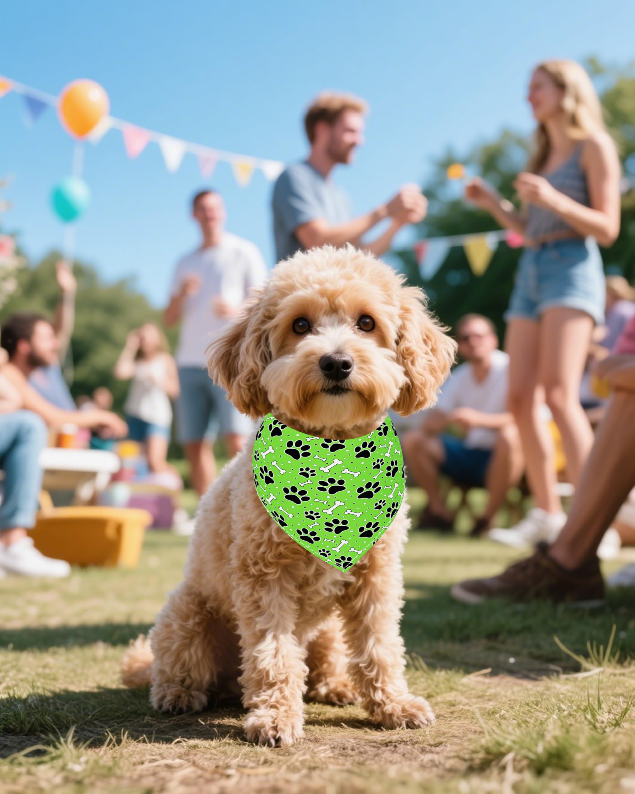 PET SHOW bandanas motif patte – lavable et pratique lors des promenades et photos.