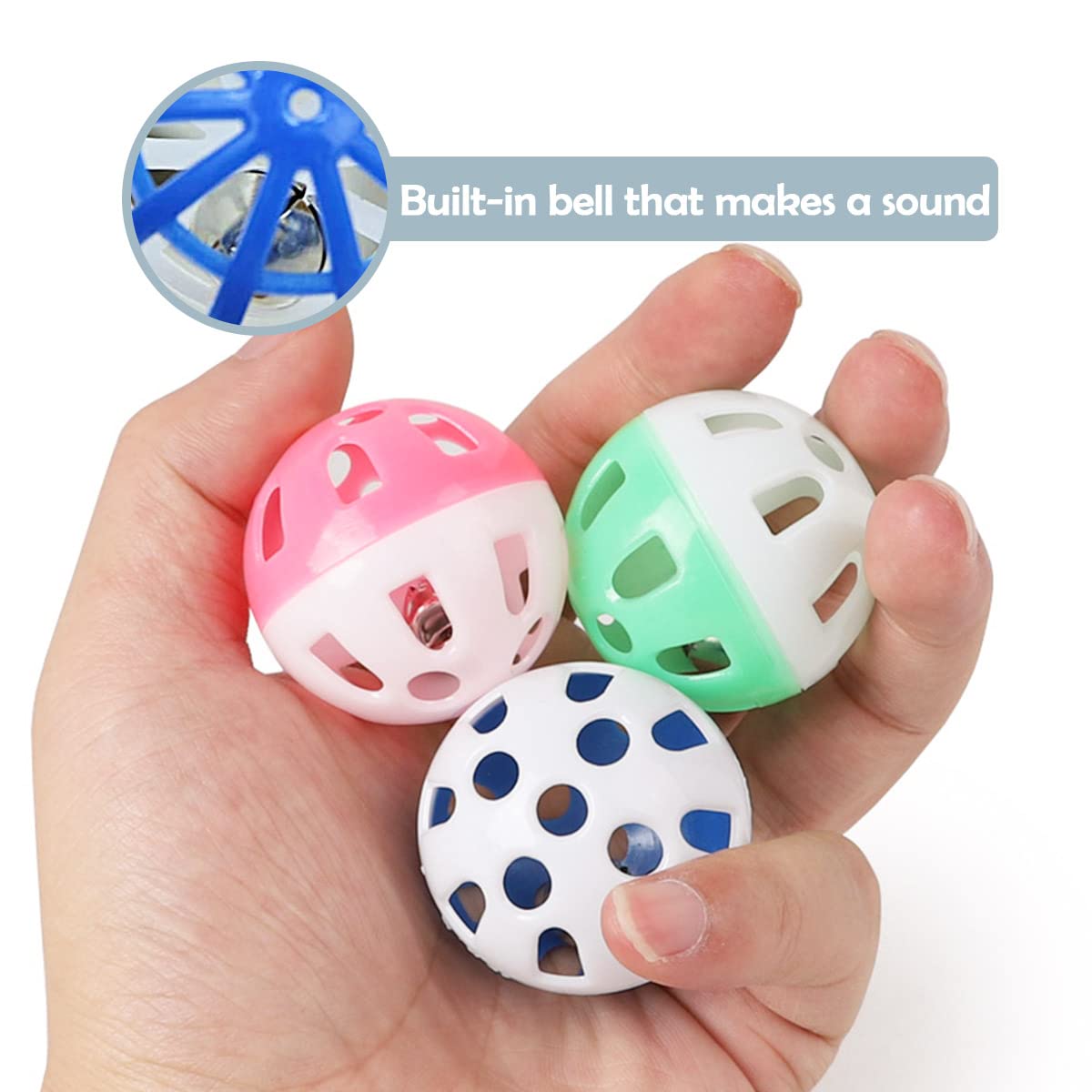 PET SHOW balle chat clochette, couleur vive pour attirer l'attention du chat.